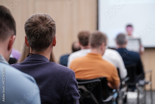 Εκτύπωση καμβά People sitting and listening attentively at a tech conference