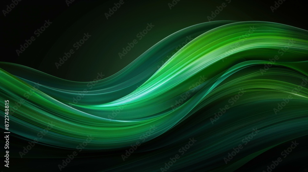 Abstract green energy wave lines creating a dynamic flow of green colors. Abstract green energy wave lines creating a dynamic flow of green colors.
