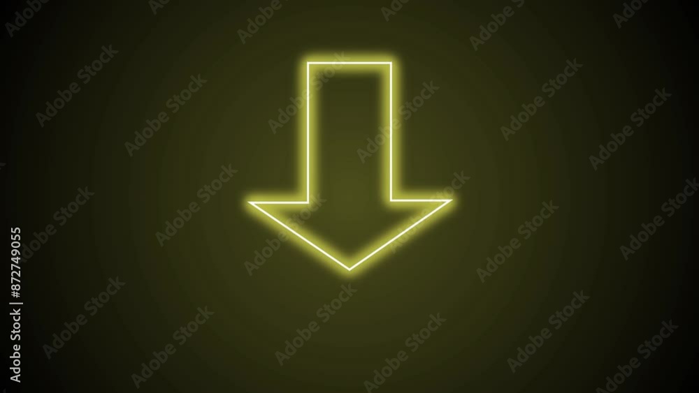 bouncing simple arrow neon line icon effect bouncing simple arrow neon line icon effect