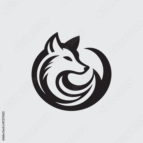 Fox logo vector silhouette illustration.