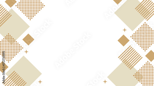 幾何学　フレーム　茶色　四角とキラキラ