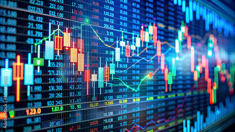Financial data in term of a digital prices on LED display Financial data in term of a digital prices on LED display