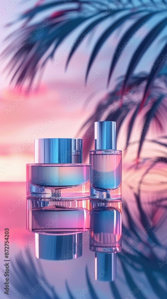 Fototapeta premium Advertising photos of perfume bottles taken in the studio shed