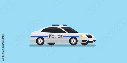 Sedan Police Vehicle Flat Vector