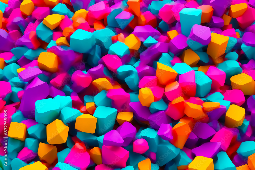Abstract Colorful 3D Shapes Background Abstract Colorful 3D Shapes Background
