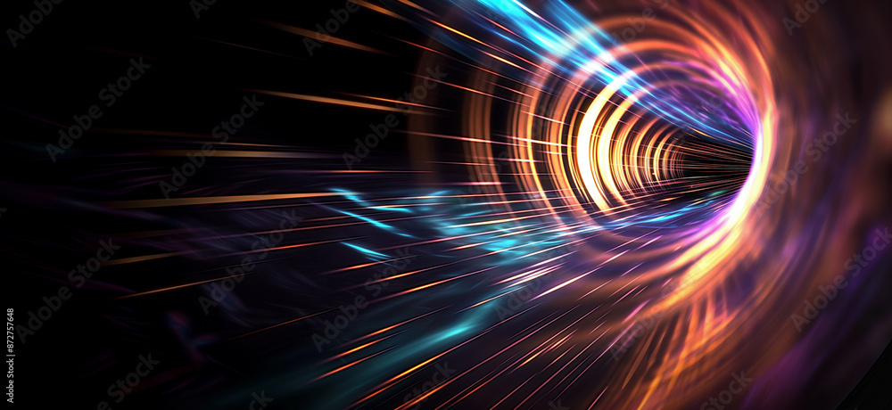 Abstract representation of data and information flowing through a vibrant digital tunnel Abstract representation of data and information flowing through a vibrant digital tunnel