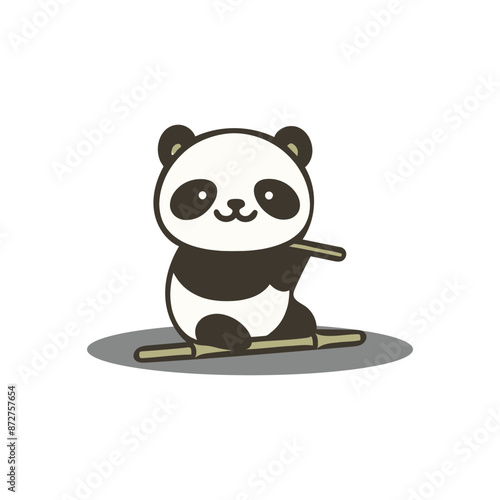 A cartoon panda cute vector
