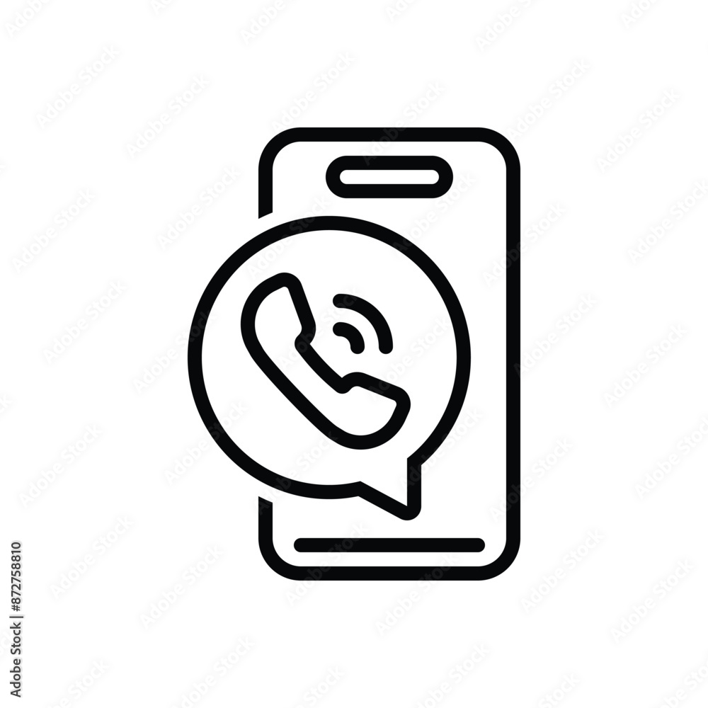 Black line icon for calling Black line icon for calling