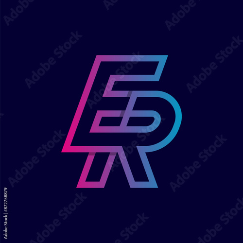 Initial Letter ER or RE  Logo, Monogram Logo letter E with R combination, design logo template, vector illustration