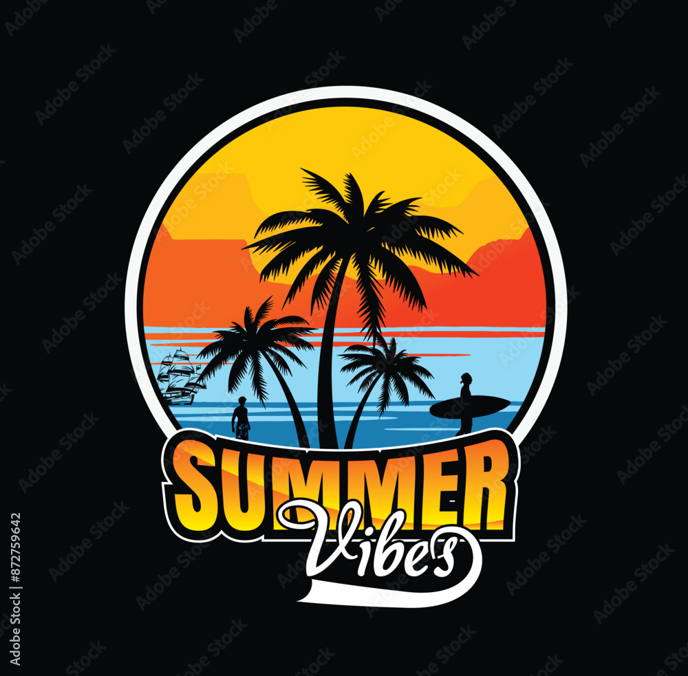 Simmer Vibes T shirt Design EPS Vector