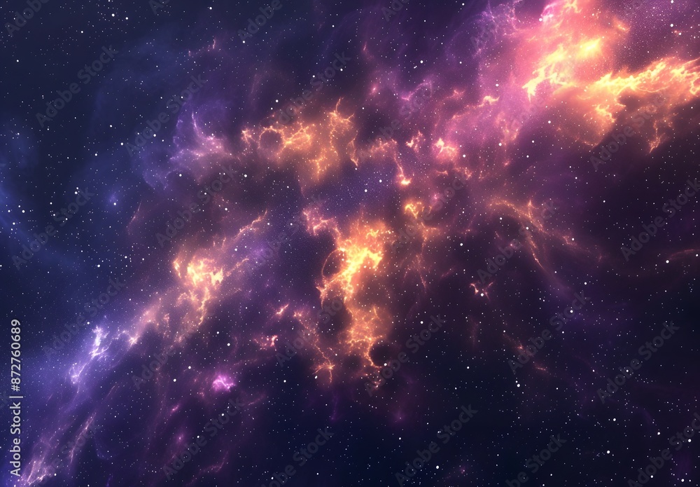 Naklejka premium 3D Rendered Colorful Nebula Galaxy Background