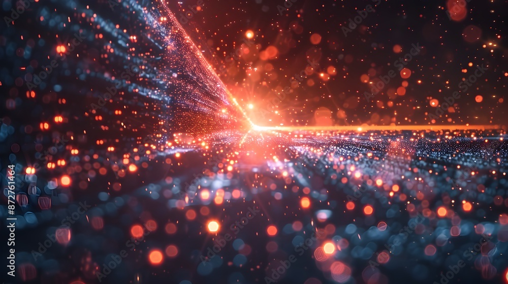 Vermilion and Cerulean Laser Emanation in a Captivating Cyberpunk-Inspired Digital Backdrop Vermilion and Cerulean Laser Emanation in a Captivating Cyberpunk-Inspired Digital Backdrop