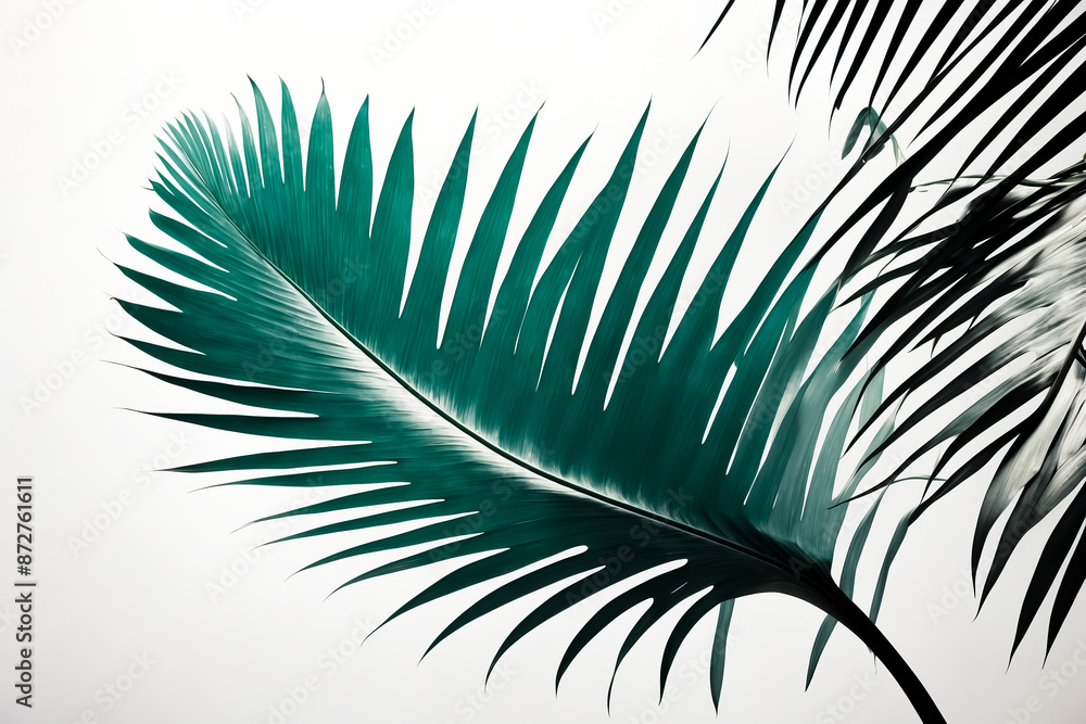 Obraz premium Palm Leaf Silhouettes on White Background