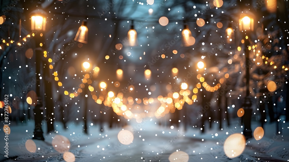 Blurred Winter Lights Background - Enchanting Snow Blurred Winter Lights Background - Enchanting Snow