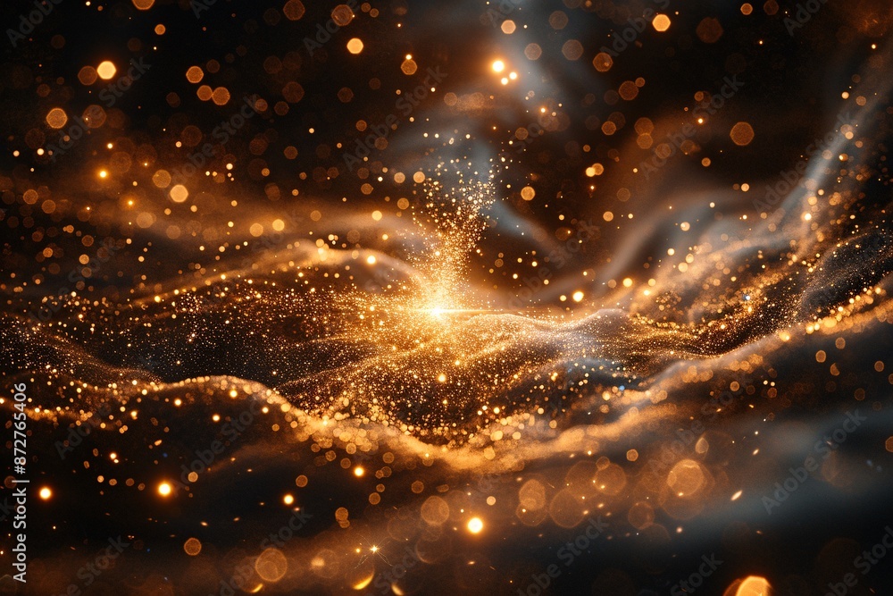 A majestic spiral galaxy fills the frame. The spiral arms are streaks of bright blue and white stars, surrounding a yellowish center. Dark dust lanes weave throughout the galaxy. A majestic spiral galaxy fills the frame. The spiral arms are streaks of bright blue and white stars, surrounding a yellowish center. Dark dust lanes weave throughout the galaxy.