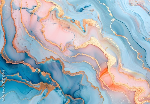 Wallpaper Mural Abstract Pastel Marble with Gold Accents Torontodigital.ca