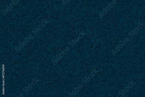 Fototapeta Naklejka Na Ścianę i Meble -  Seamless Floral Pattern In Teal Blue