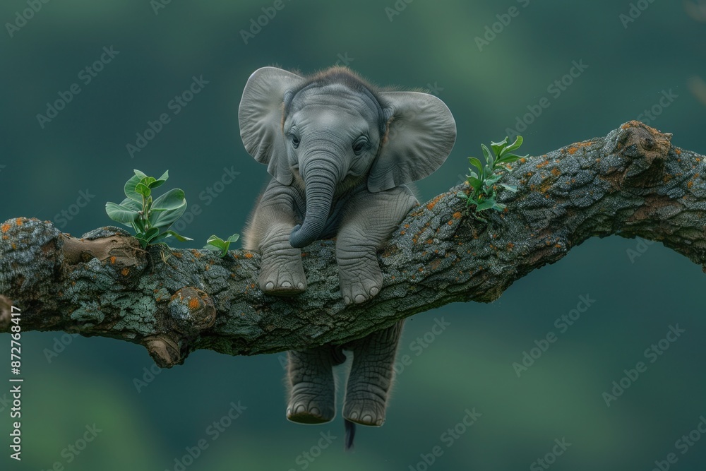 Lonely elephant on tree Lonely elephant on tree