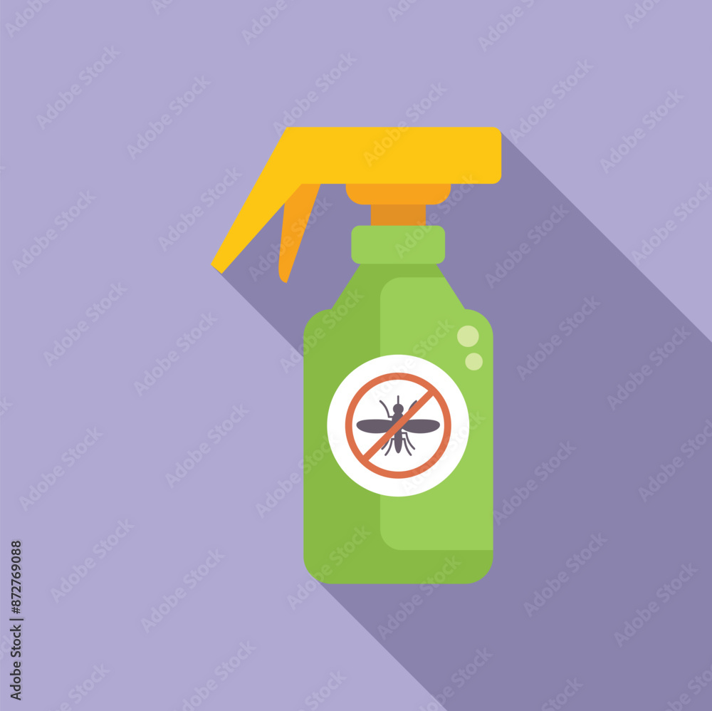 Green spray bottle protecting from mosquitoes with stop sign, great design for any purposes Green spray bottle protecting from mosquitoes with stop sign, great design for any purposes