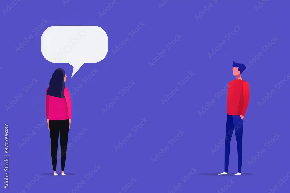 Man and Woman Talking with Speech Bubble. Man and Woman Talking with Speech Bubble.