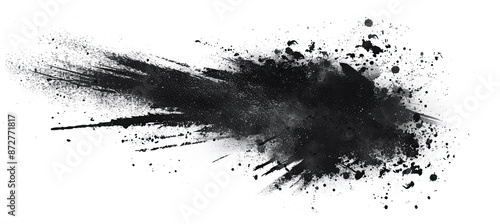 Black Grunge Isolated on White Background, Distressed Texture, Rough Edges, Urban Grunge Style, High Contrast, Gritty Surface, Vintage Aesthetic, Raw Artistic Element, Edgy Design, Weathered Appearanc