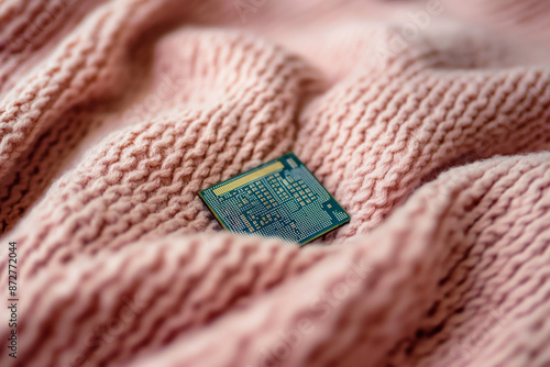 A single, gleaming AI chip ...