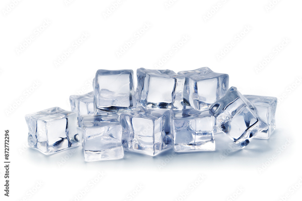 Pile of ice cubes isolated on white background, Artificial acrylic ice cubes Pile of ice cubes isolated on white background, Artificial acrylic ice cubes
