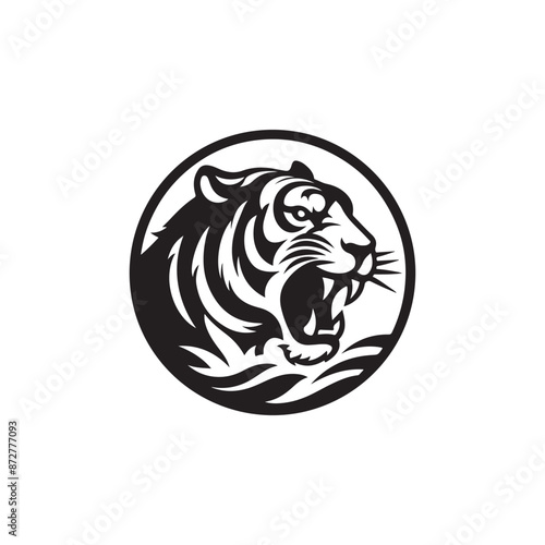 Tiger logo vector silhouette illustration.