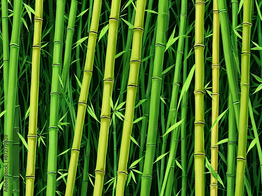 Obraz premium Lush green bamboo stalks create a natural, calming backdrop.