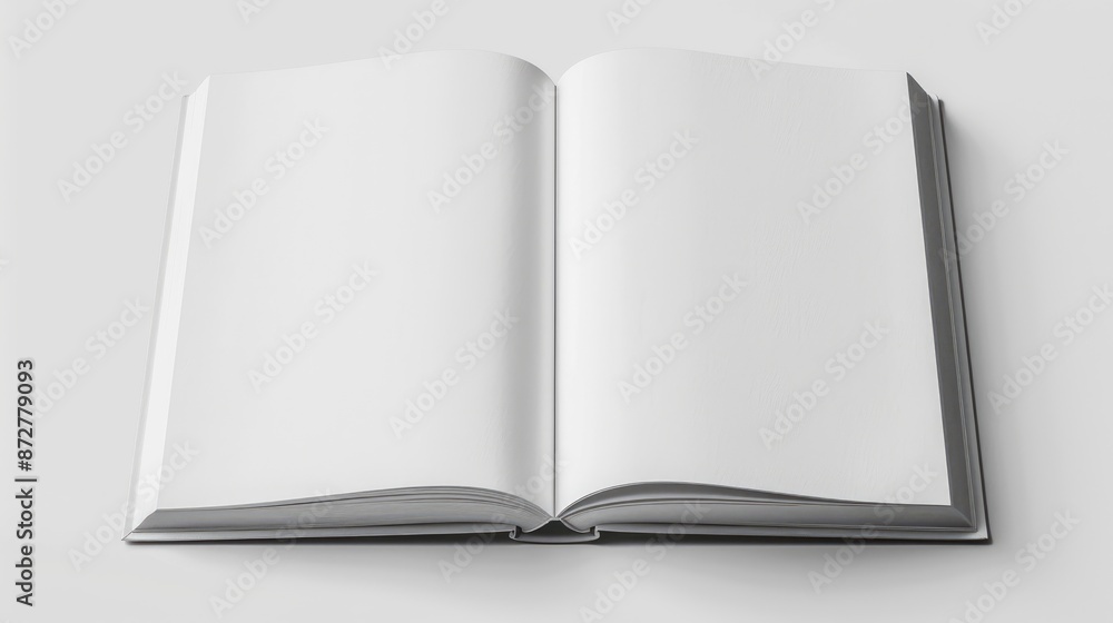 White hardcover book top view on white background White hardcover book top view on white background