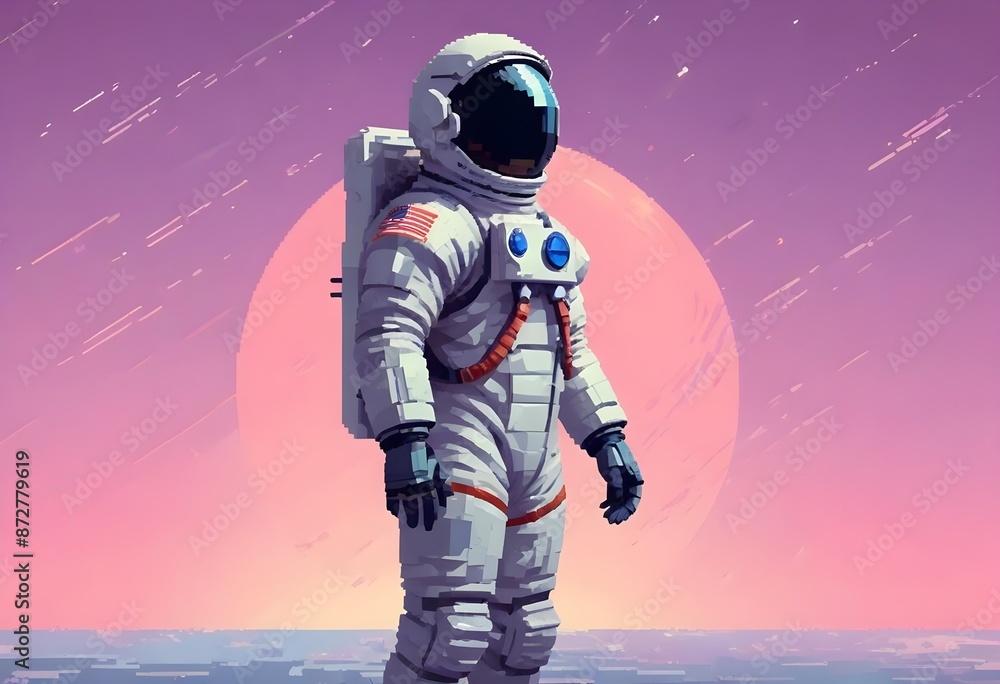Fototapeta premium astronaut pixel art 
