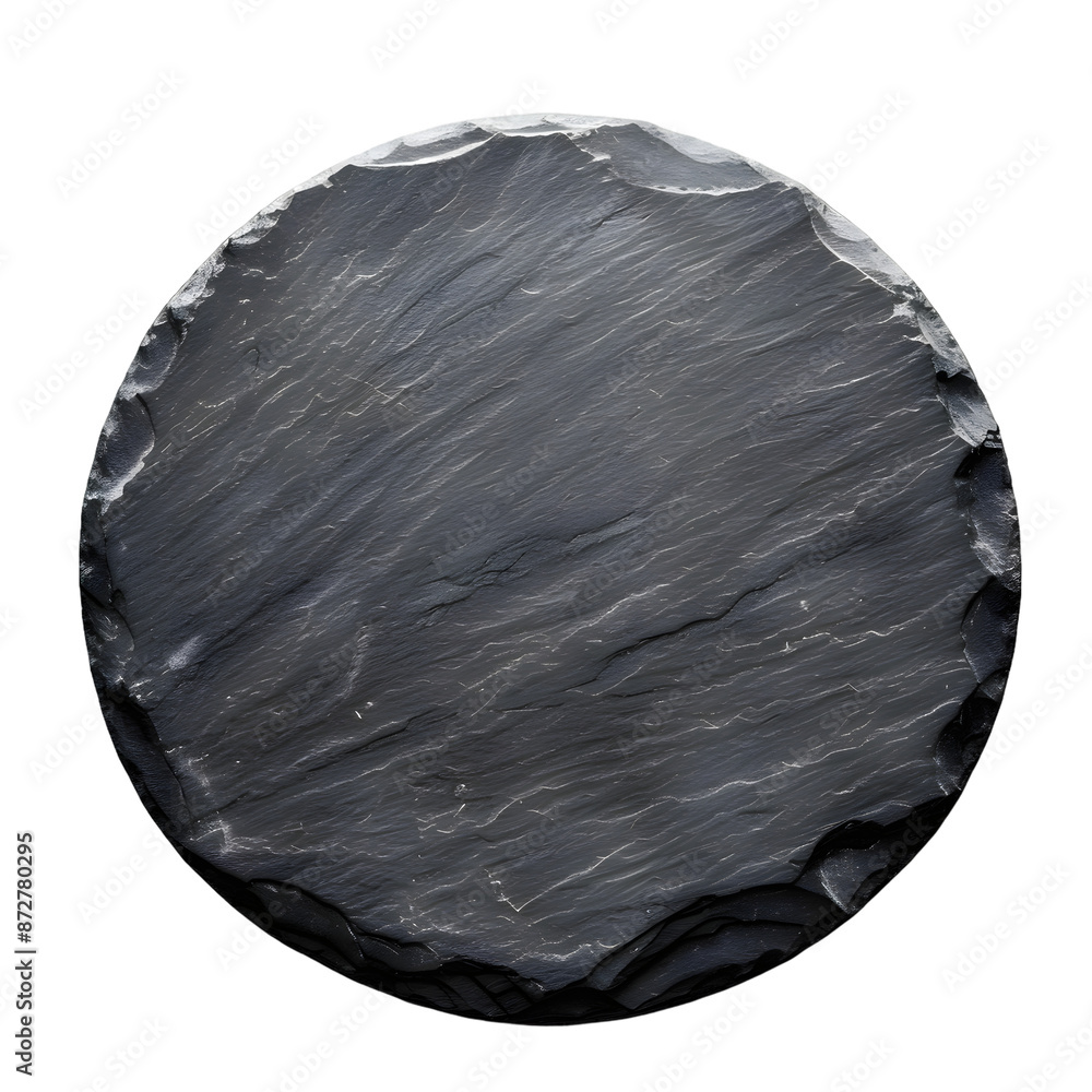 Fototapeta premium Black Slate plate empty isolated on transparent background