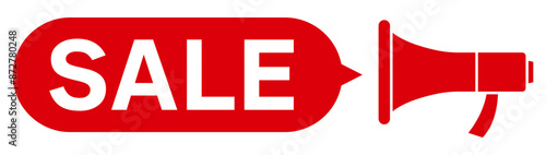 メガホン　イラスト　SALE　赤　ふきだし