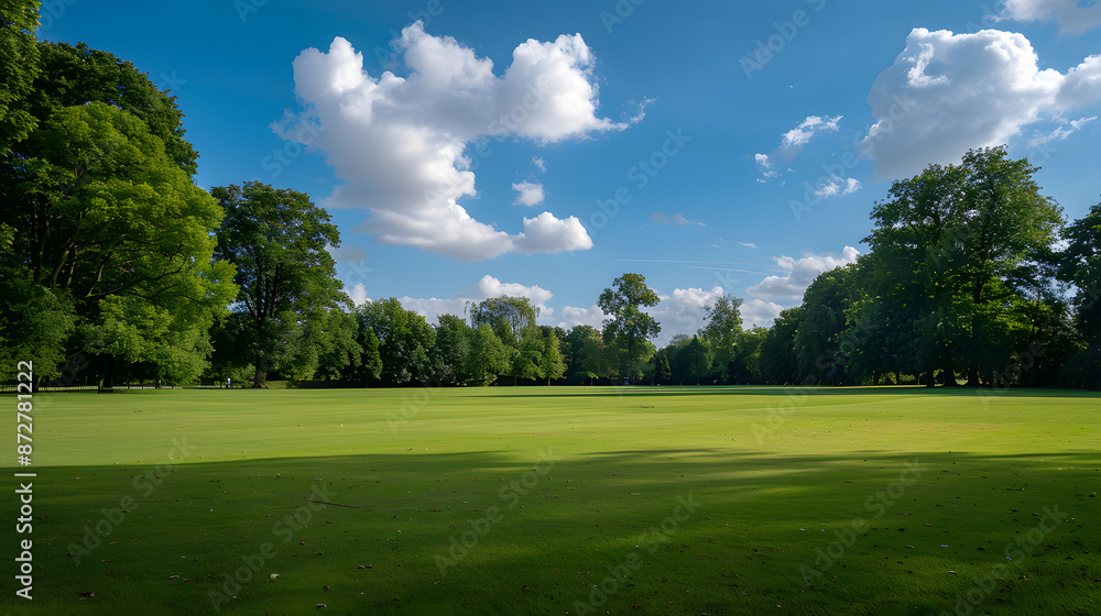 Fototapeta premium cricket field on a sunny day