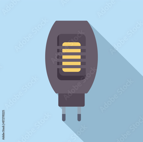 Electric insect repellent device plugged into wall socket emitting ultraviolet light killing mosquitos
