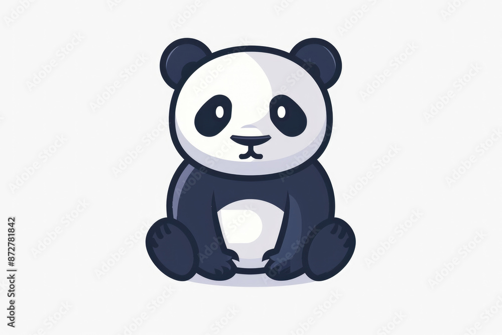 White background illustration of pandas White background illustration of pandas