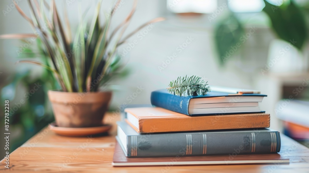 Books on table for school with space to write Books on table for school with space to write