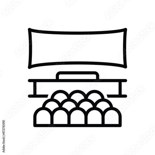 Black line icon for cinema 