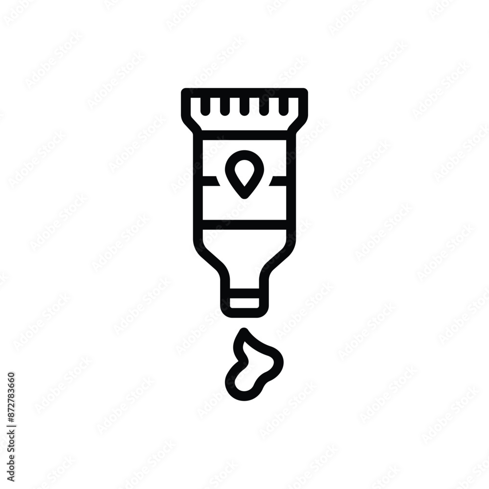 Black line icon for painting tube Black line icon for painting tube