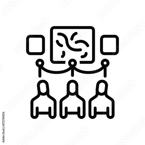 Black line icon for visitors 