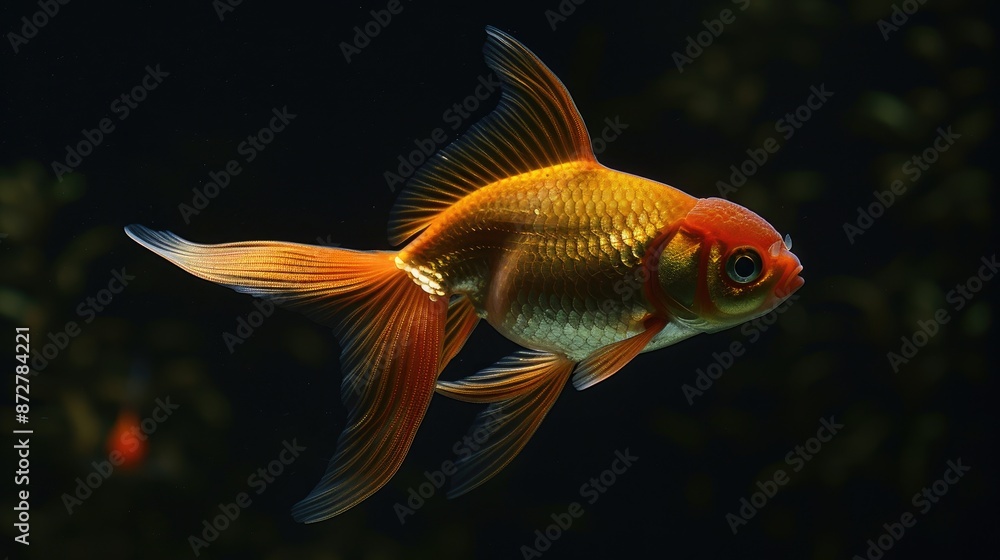 Goldfish with a distinctive mane Carassius auratus Goldfish with a distinctive mane Carassius auratus