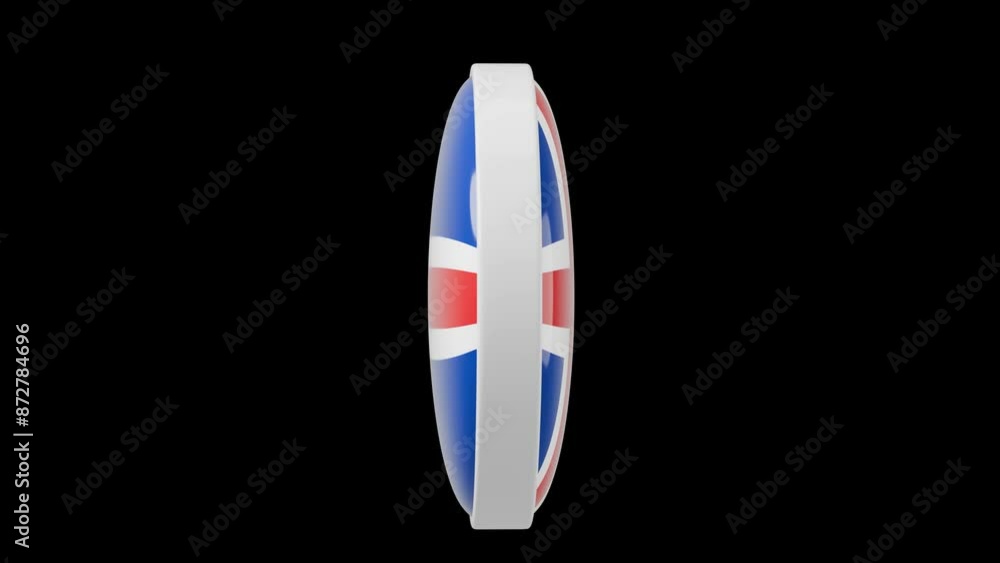 Iceland Circle flag icon simple looped animation. Transparent backgound. 3d rendered movie with alpha channel. Round shape. Iceland Circle flag icon simple looped animation. Transparent backgound. 3d rendered movie with alpha channel. Round shape.