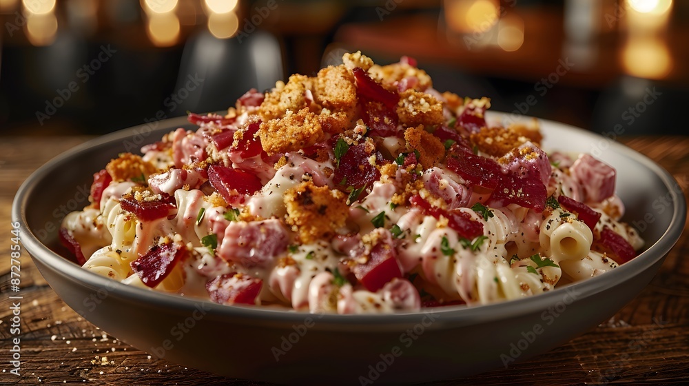 Creamy Pasta Salad with Croutons and Beetroot Creamy Pasta Salad with Croutons and Beetroot