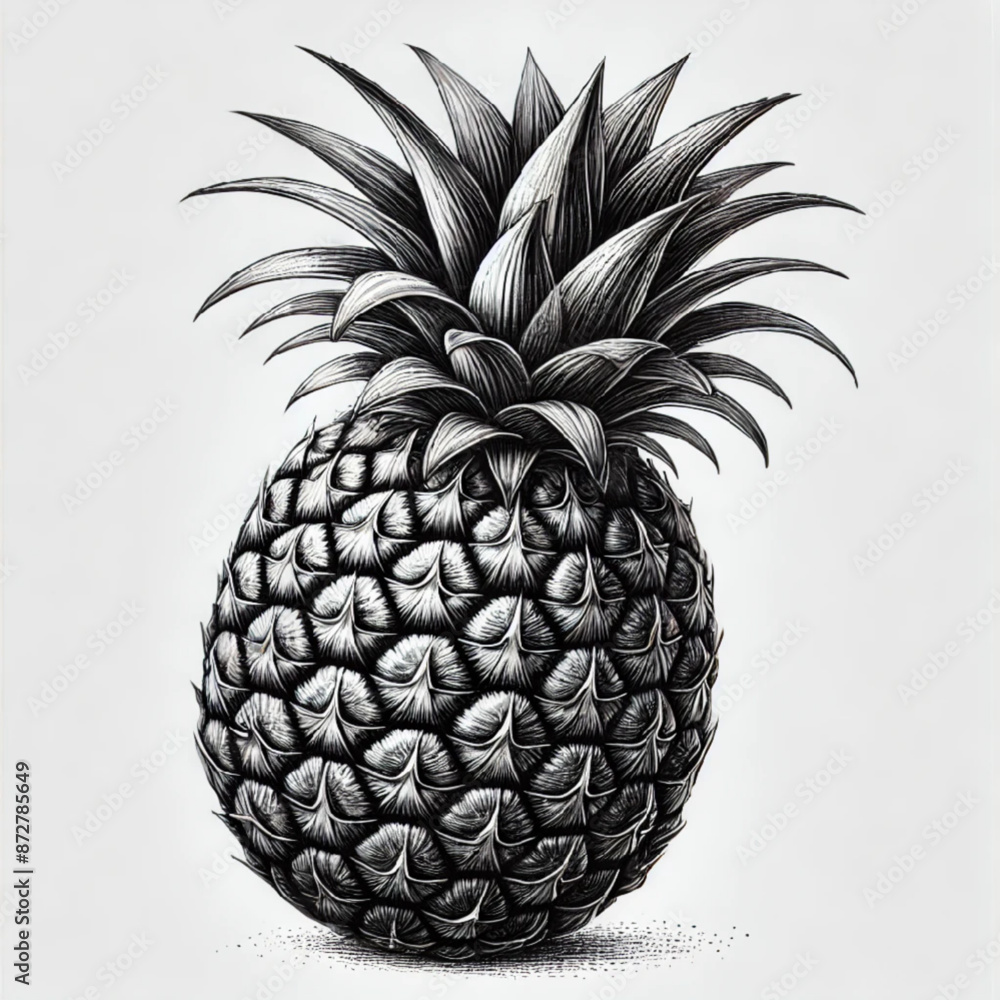 Obraz premium pineapple black and white