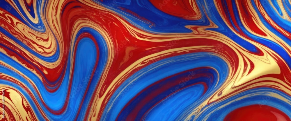 Red and blue color with golden lines liquid fluid marbled texture background Red and blue color with golden lines liquid fluid marbled texture background