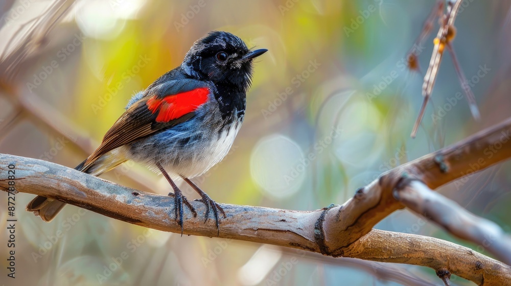 Fototapeta premium Male Bird with Red on Its Flanks