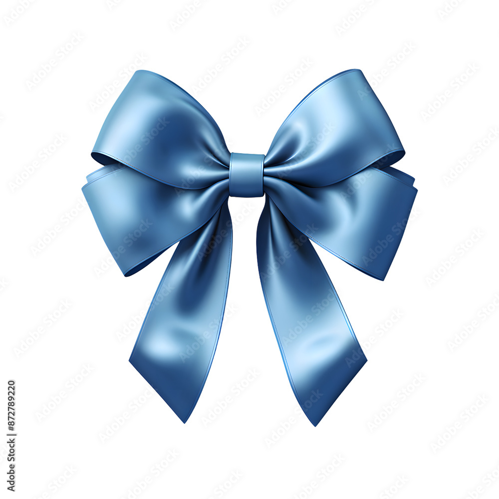 Blue silky bow isolated on transparent background Blue silky bow isolated on transparent background