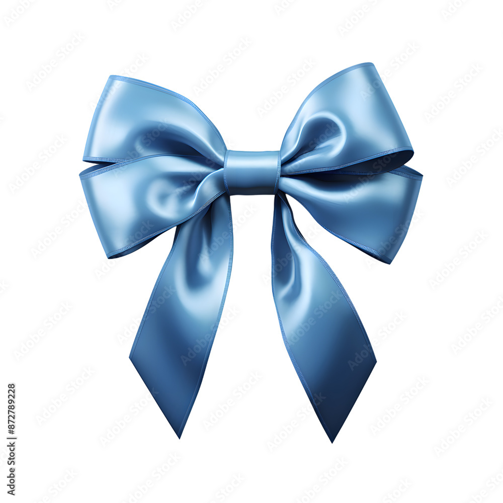 Blue silky bow isolated on transparent background Blue silky bow isolated on transparent background