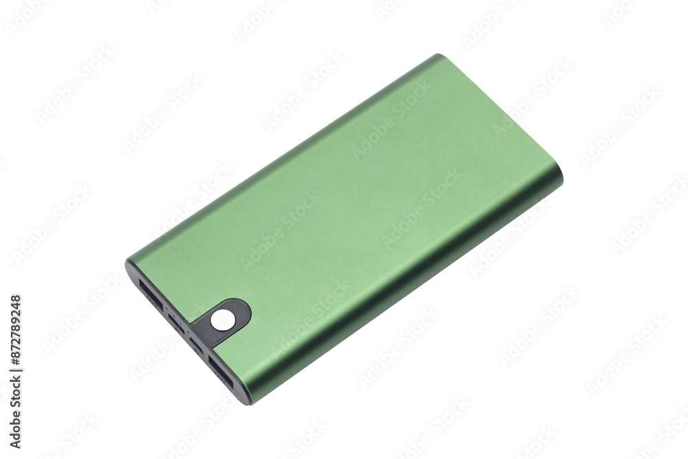 power bank in metal case isolated from background power bank in metal case isolated from background