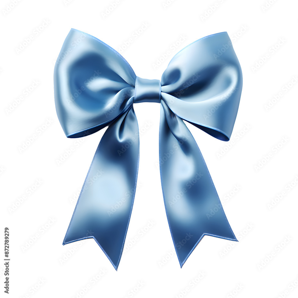 Blue silky bow isolated on transparent background Blue silky bow isolated on transparent background